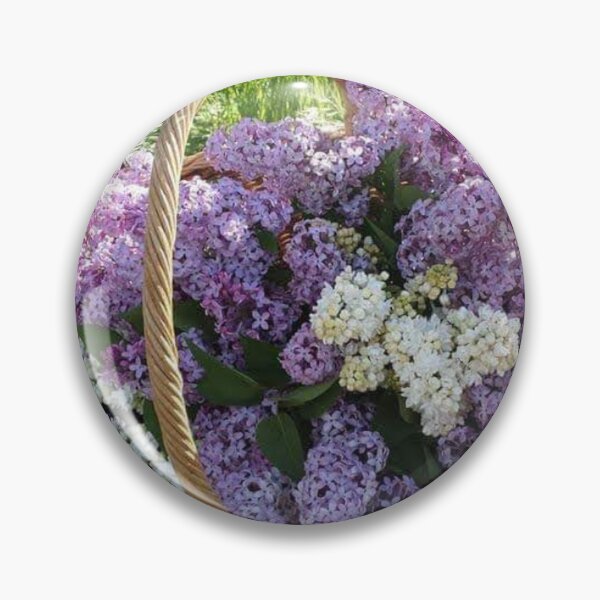 Item preview, Floral Basket of White and Lavender Lilacs by Wagonesta  designed and sold by Wagonesta.