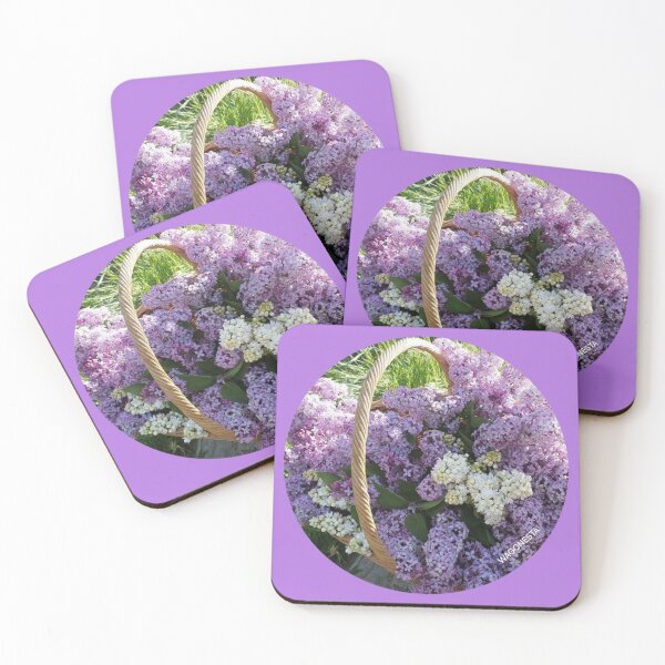 Item preview, Floral Basket of White and Lavender Lilacs by Wagonesta  designed and sold by Wagonesta.