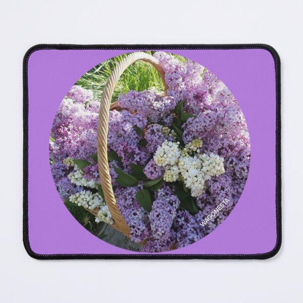 Item preview, Floral Basket of White and Lavender Lilacs by Wagonesta designed and sold by Wagonesta.