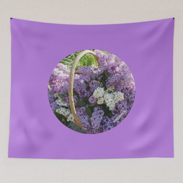 Item preview, Floral Basket of White and Lavender Lilacs by Wagonesta  designed and sold by Wagonesta.
