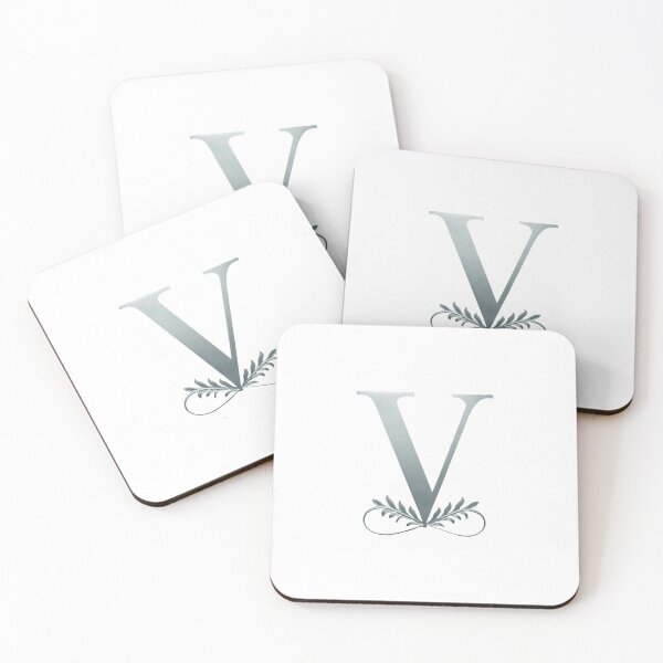 Item preview, Luxury Floral Monogram V: Elegant Grey and Silver Typography designed and sold by Fil4.
