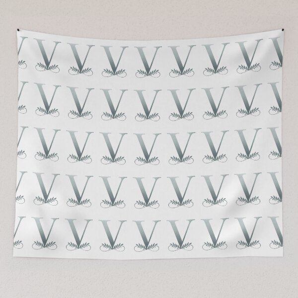 Item preview, Luxury Floral Monogram V: Elegant Grey and Silver Typography designed and sold by Fil4.