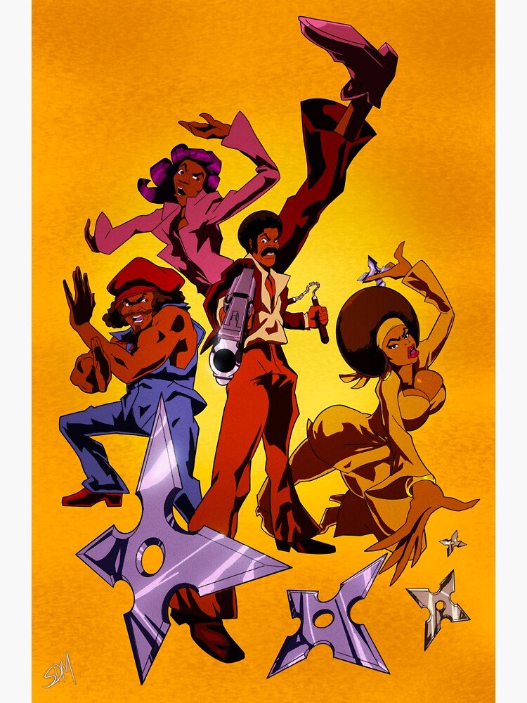 Thumbnail 3 of 3, Sticker, Black Dynamite designed and sold by Reflex76.