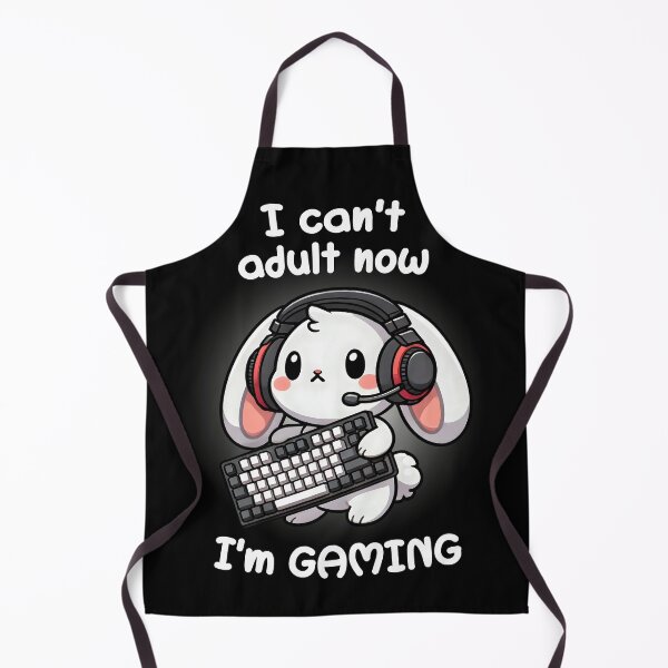 Item preview, I Can't Adult Now, I'm Gaming - Gamer Bunny designed and sold by Mini Pandas.