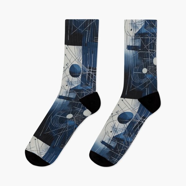 Item preview, Geometric Modern ABSTRACT linework, line art, black and blue, intersecting shapes and lines, classy, diamond luxurious, architecturel 8 designed and sold by navitalidesign.