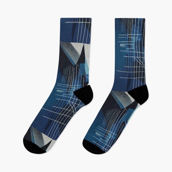 Item preview, Geometric Modern ABSTRACT linework, line art, black and blue, intersecting shapes and lines, classy, diamond luxurious, architecturel 9 designed and sold by navitalidesign.