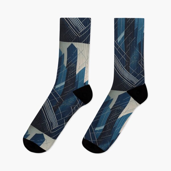 Item preview, Geometric Modern ABSTRACT linework, line art, black and blue, intersecting shapes and lines, classy, diamond luxurious, architecturel 10 designed and sold by navitalidesign.