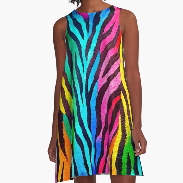 Item preview, ANIMAL PRINT PATTERN O6  - Gift items and personal use / Zebra,  Colorful, Neon, Texture, Nature, Zoo, Safari,  Wildlife, Pink, Blue, Yellow, Art designed and sold by LumDesignArt.