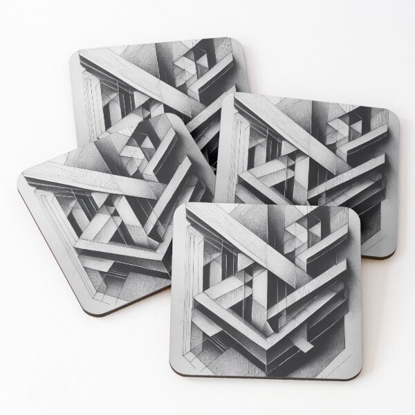 Item preview, Geometric Modern ABSTRACT linework, line art, black and white, intersecting shapes and lines, classy, diamond luxurious, architecturel designed and sold by navitalidesign.