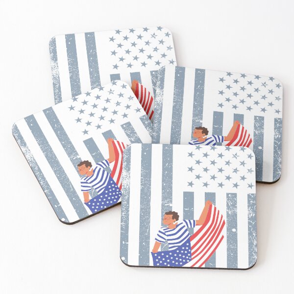 Item preview, Man holding Flag Patriot designed and sold by simplestic.