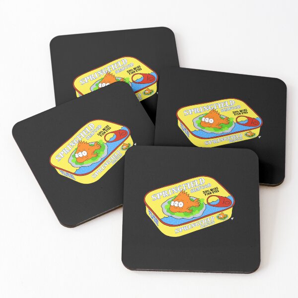 Item preview, Springfield Seafood Tin Fish - Black Background  designed and sold by The Abysmall.