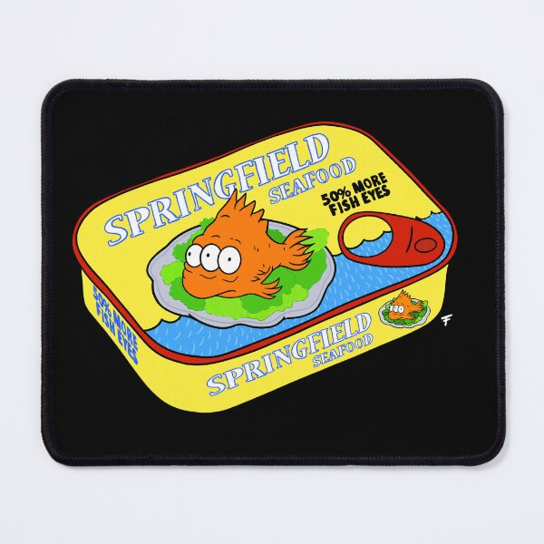 Item preview, Springfield Seafood Tin Fish - Black Background designed and sold by The Abysmall.