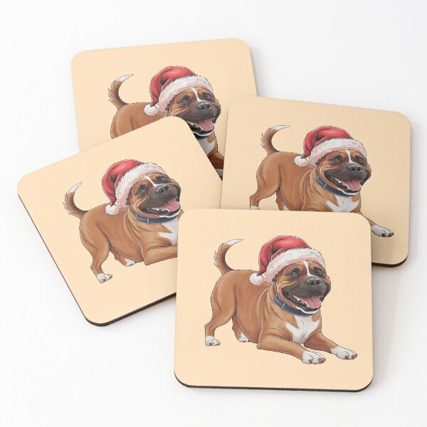 Item preview, Cute Funny Boerboel In Christmas Hat designed and sold by canvadreamer444.