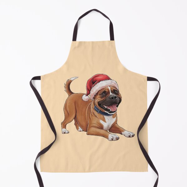 Item preview, Cute Funny Boerboel In Christmas Hat designed and sold by canvadreamer444.