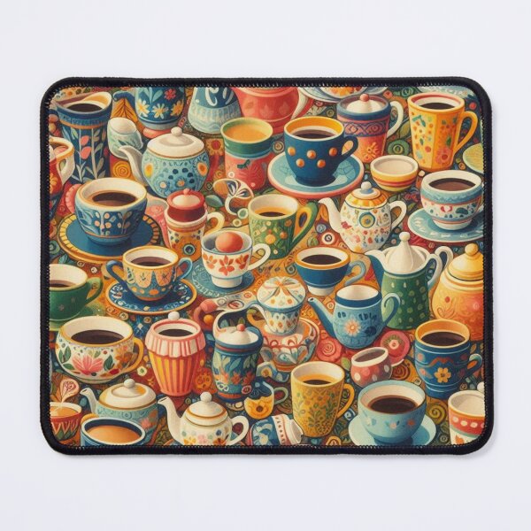 Item preview, Cup Pattern Fabric: Playful Elegance with a Touch of Whimsy designed and sold by Rui Fernandes.