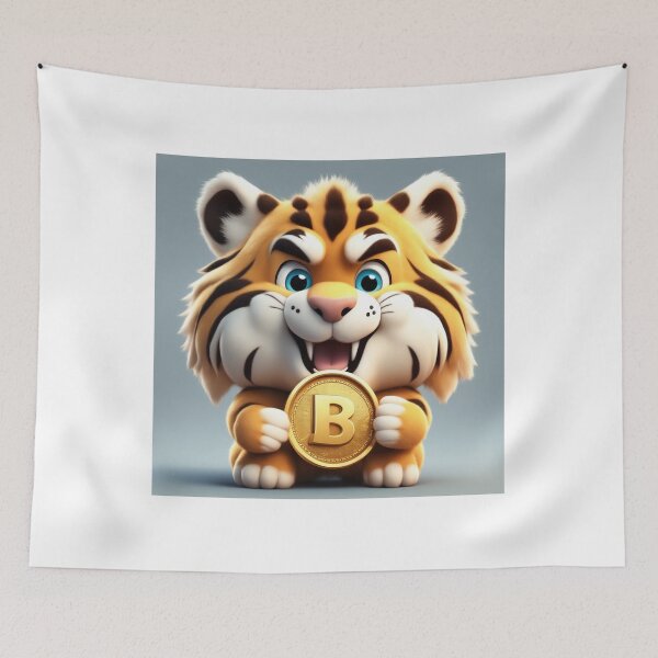 Item preview, Muscular Tiger Holding Gold Coin Cartoon Vector Icon designed and sold by hjian8219.