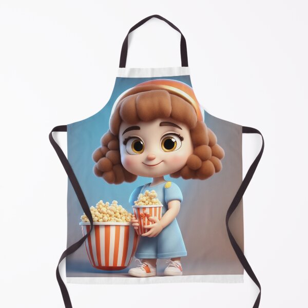 Item preview, Cute Girl with Popcorn Bucket Cartoon Vector Ico designed and sold by hjian8219.