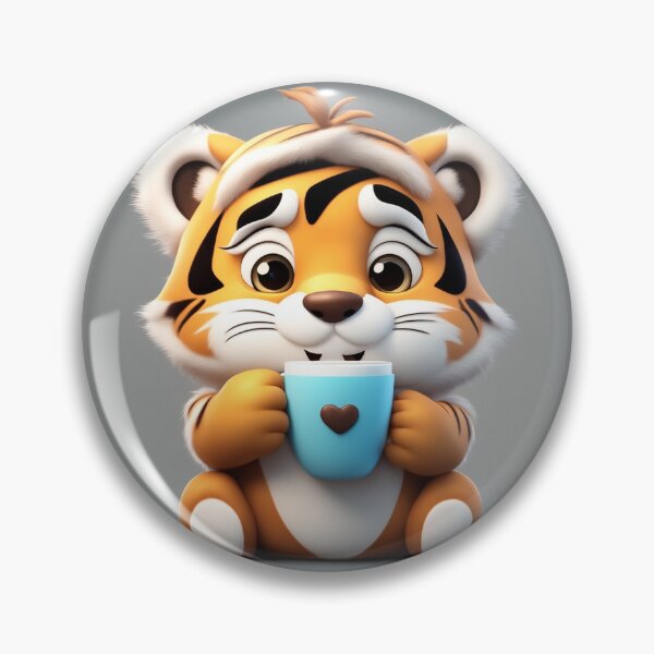 Item preview, Cute Sleepy Tiger Holding Coffee Cartoon Vector Icon designed and sold by hjian8219.