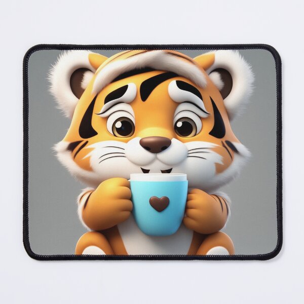 Item preview, Cute Sleepy Tiger Holding Coffee Cartoon Vector Icon designed and sold by hjian8219.