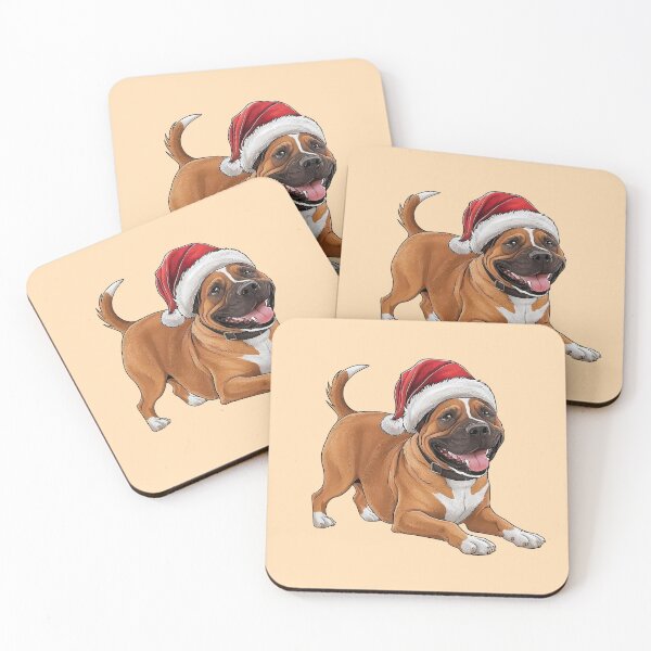 Item preview, Cute Funny Boerboel In Christmas Hat designed and sold by canvadreamer444.