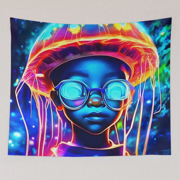 Item preview,  Neon Jellyfish Child Vision designed and sold by Health And Fitness Posts e-Store.
