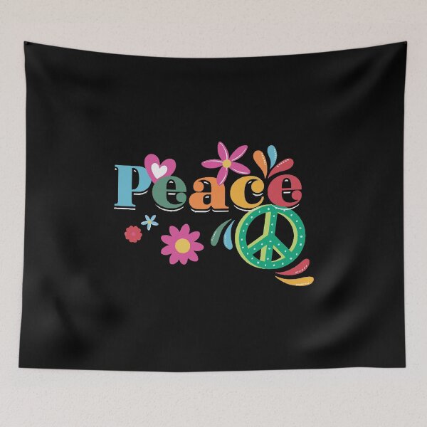 Item preview, Peace Sign And Flowers Global Peace World Peace Day No War designed and sold by farhanhafeez.