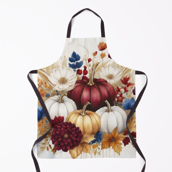 Item preview, Burgundy Blue Gold Autumn Floral Fall Pumpkin designed and sold by Laura DeCamp.