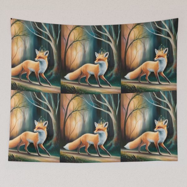 Item preview, Whimsical Fox. Fantasy cute fox, magical forest, enchanting woodland, vintage fox designed and sold by FoxVibes.