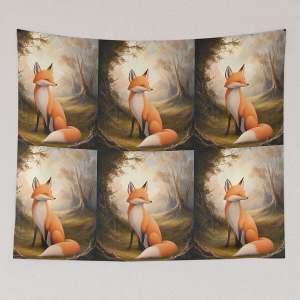Item preview, Whimsical Fox. Fantasy cute fox, magical forest, enchanting woodland, vintage fox designed and sold by FoxVibes.