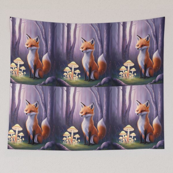 Item preview, Whimsical Fox. Fantasy cute fox, magical forest, enchanting woodland, vintage fox designed and sold by FoxVibes.