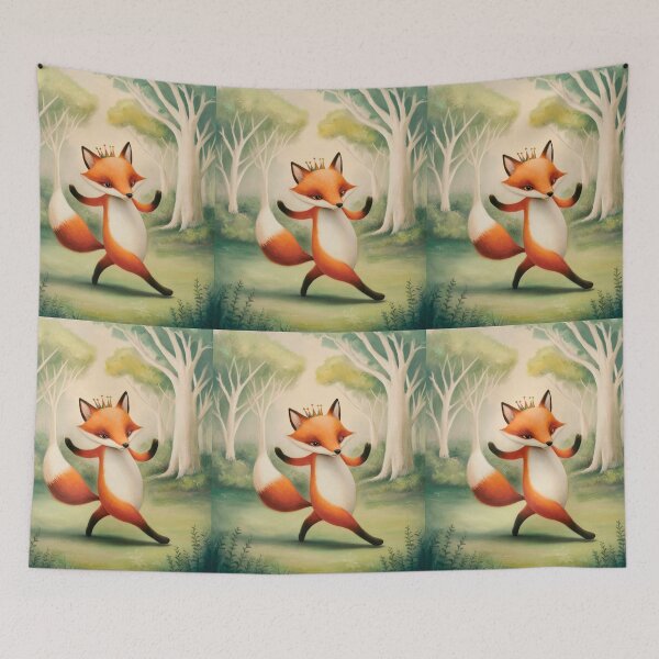 Item preview, Whimsical Fox. Fantasy cute fox, magical forest, enchanting woodland, vintage fox designed and sold by FoxVibes.