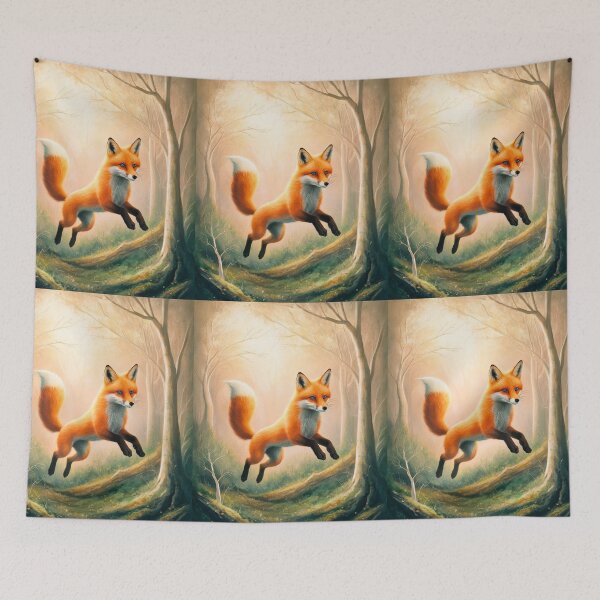 Item preview, Whimsical Fox. Fantasy cute fox, magical forest, enchanting woodland, vintage fox designed and sold by FoxVibes.