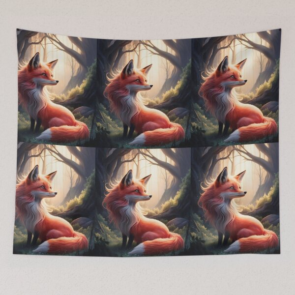 Item preview, Whimsical Fox. Fantasy cute fox, magical forest, enchanting woodland, vintage fox designed and sold by FoxVibes.