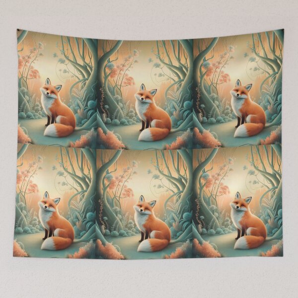 Item preview, Whimsical Fox. Fantasy cute fox, magical forest, enchanting woodland, vintage fox designed and sold by FoxVibes.