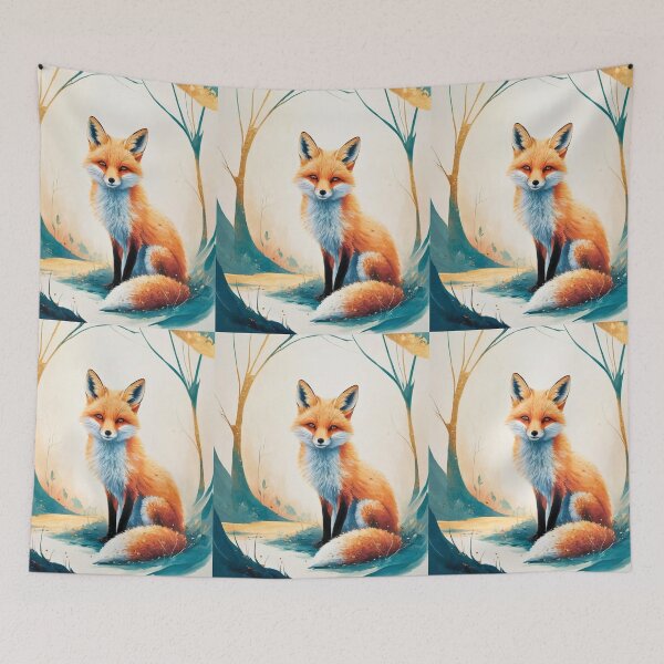 Item preview, Whimsical Fox. Fantasy cute fox, magical forest, enchanting woodland, vintage fox designed and sold by FoxVibes.