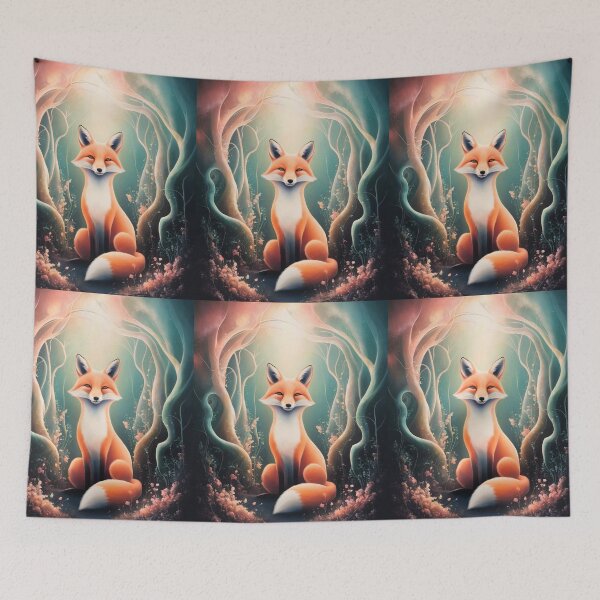 Item preview, Whimsical Fox. Fantasy cute fox, magical forest, enchanting woodland, vintage fox designed and sold by FoxVibes.