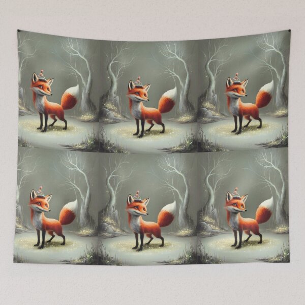 Item preview, Whimsical Fox. Fantasy cute fox, magical forest, enchanting woodland, vintage fox designed and sold by FoxVibes.