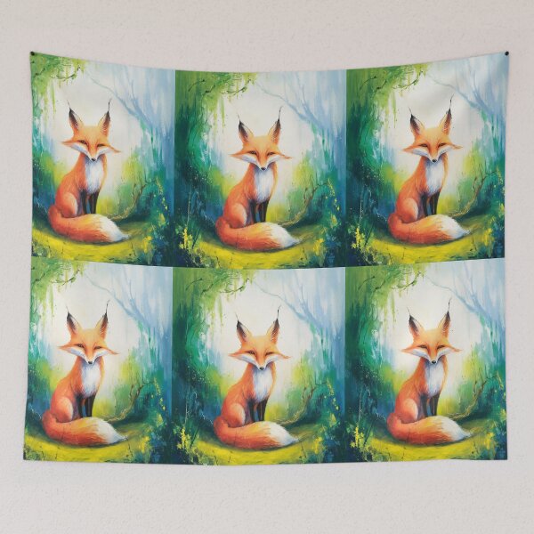 Item preview, Whimsical Fox. Fantasy cute fox, magical forest, enchanting woodland, vintage fox designed and sold by FoxVibes.