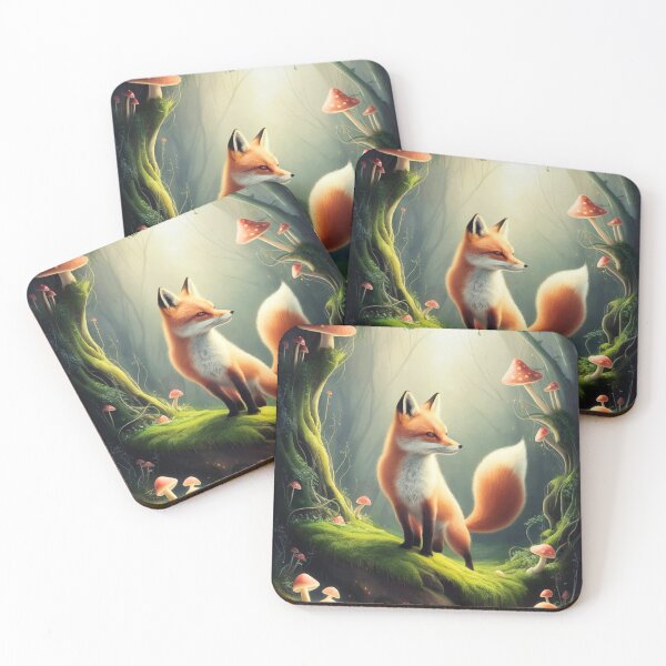 Item preview, Whimsical Fox. Fantasy cute fox, magical forest, enchanting woodland, vintage fox designed and sold by FoxVibes.