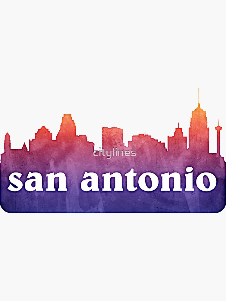 "San Antonio" Sticker by citylines Redbubble