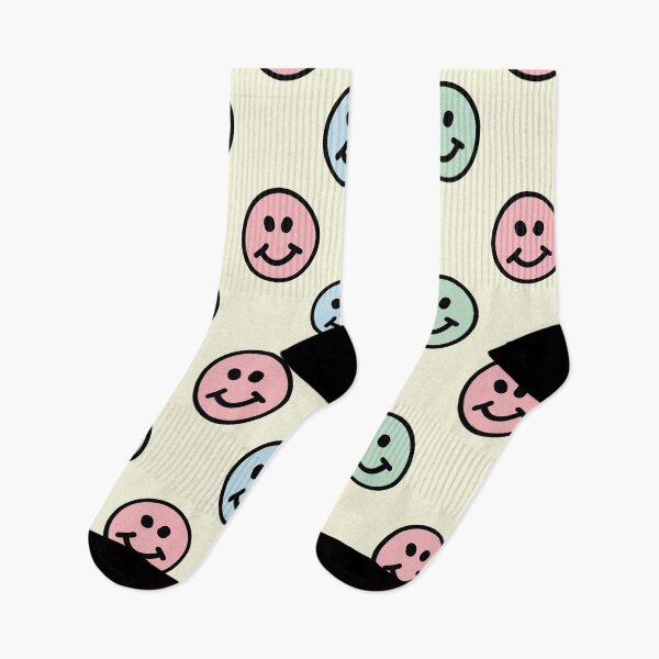 Item preview, Preppy smile face pastel color pattern designed and sold by fluffyfamcraft.