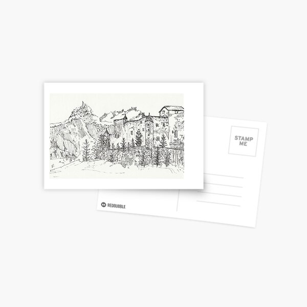 Austrian Castle Sketch Postcard
