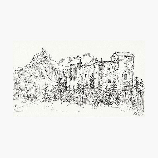 Austrian Castle Sketch Photographic Print