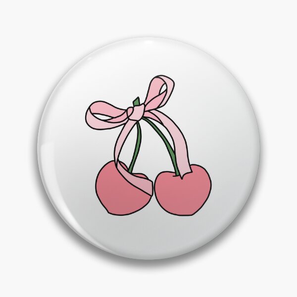 Item preview, coquette heart shaped cherries cute pink aesthetic sticker designed and sold by simpleactivist.