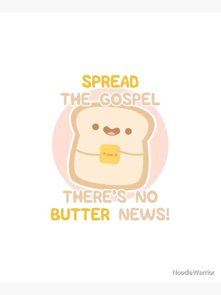 Thumbnail 6 of 6, Apron, Spread The Gospel, There's No Butter News! designed and sold by NoodleWarrior.