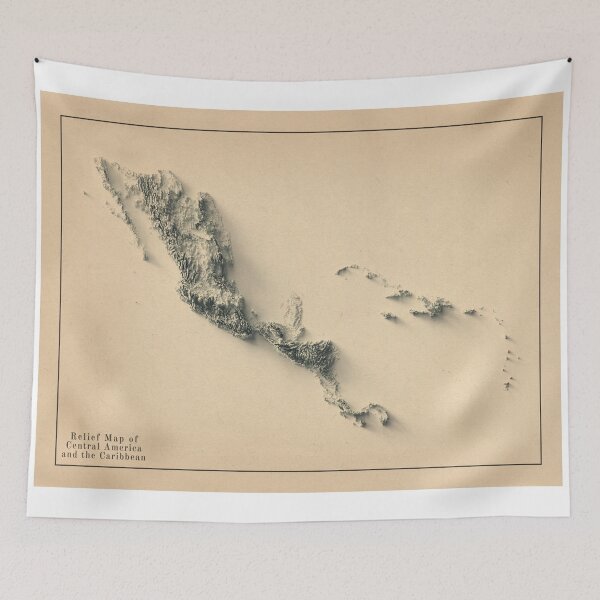 Item preview, Central America Shaded Relief Map 3D digitally-rendered designed and sold by ThinkAboutMaps.