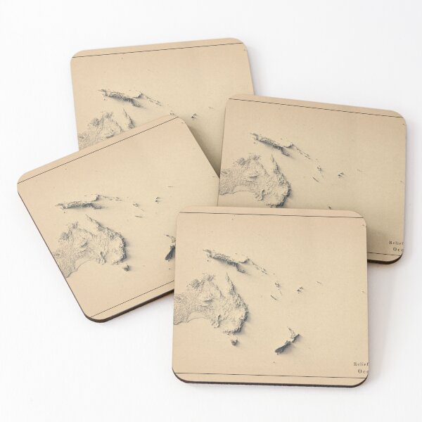 Item preview, Oceania Shaded Relief Map 3D digitally-rendered designed and sold by ThinkAboutMaps.