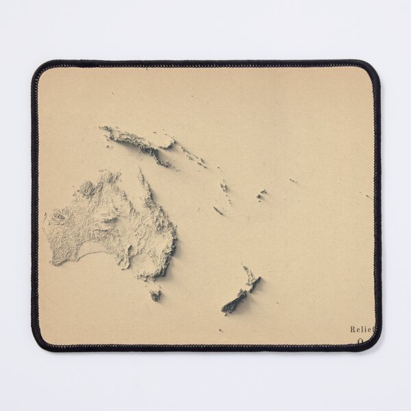 Item preview, Oceania Shaded Relief Map 3D digitally-rendered designed and sold by ThinkAboutMaps.