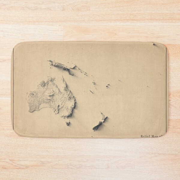 Item preview, Oceania Shaded Relief Map 3D digitally-rendered designed and sold by ThinkAboutMaps.