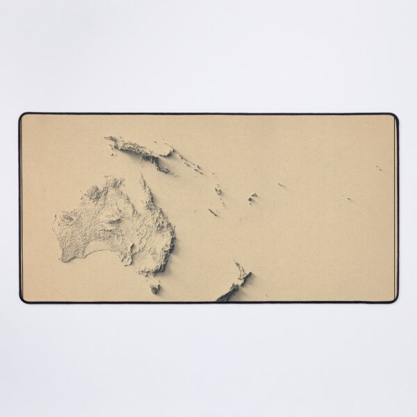 Item preview, Oceania Shaded Relief Map 3D digitally-rendered designed and sold by ThinkAboutMaps.